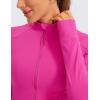 imageCRZ YOGA Butterluxe Waist Length Jackets for Women  Full Zip Athletic Track Tops with Thumb Holes PocketsHibiscus Purple