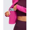 imageCRZ YOGA Butterluxe Waist Length Jackets for Women  Full Zip Athletic Track Tops with Thumb Holes PocketsHibiscus Purple