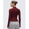 imageCRZ YOGA Butterluxe Waist Length Jackets for Women  Full Zip Athletic Track Tops with Thumb Holes PocketsRed Merlot