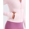 imageCRZ YOGA Butterluxe Waist Length Jackets for Women  Full Zip Athletic Track Tops with Thumb Holes PocketsStrawberry Pink