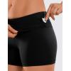 imageCRZ YOGA Naked Feeling Biker Shorts 4  High Waist Yoga Workout Running Gym Spandex WomensBlack