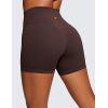 imageCRZ YOGA Naked Feeling Biker Shorts 4  High Waist Yoga Workout Running Gym Spandex WomensHot Fudge Brown