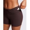 imageCRZ YOGA Naked Feeling Biker Shorts 4  High Waist Yoga Workout Running Gym Spandex WomensHot Fudge Brown