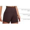 imageCRZ YOGA Naked Feeling Biker Shorts 4  High Waist Yoga Workout Running Gym Spandex WomensHot Fudge Brown
