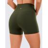 imageCRZ YOGA Naked Feeling Biker Shorts 4  High Waist Yoga Workout Running Gym Spandex WomensOlive Green
