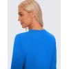 imageCRZ YOGA Pima Cotton Long Sleeve Workout Shirts for Women Loose Cropped Tops Athletic Sports TShirtSparkle Blue