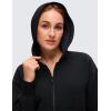 imageCRZ YOGA SoftAura Full Zip Hoodies for Women  Workout Casual Zipper Hooded Sweat Shirts with PocketsBlack