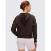 imageCRZ YOGA SoftAura Full Zip Hoodies for Women  Workout Casual Zipper Hooded Sweat Shirts with PocketsHot Fudge Brown