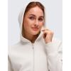 imageCRZ YOGA SoftAura Full Zip Hoodies for Women  Workout Casual Zipper Hooded Sweat Shirts with PocketsMilky White