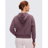 imageCRZ YOGA SoftAura Full Zip Hoodies for Women  Workout Casual Zipper Hooded Sweat Shirts with PocketsRipe Plum