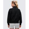 imageCRZ YOGA SoftAura Full Zip Sweatshirt for Women  Workout Casual Zipper Funnel Neck Sweat Shirts Jackets with PocketsBlack