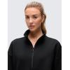 imageCRZ YOGA SoftAura Full Zip Sweatshirt for Women  Workout Casual Zipper Funnel Neck Sweat Shirts Jackets with PocketsBlack