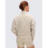 imageCRZ YOGA SoftAura Full Zip Sweatshirt for Women  Workout Casual Zipper Funnel Neck Sweat Shirts Jackets with PocketsMojave Tan