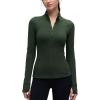 imageCRZ YOGA Butterluxe Hip Length Jackets for Women  Full Zip Athletic Track Tops with Thumb Holes PocketsLegend Green
