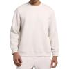 imageCRZ YOGA Cotton Fleece Lined Pullover Sweatshirts for Men  Crewneck Cozy Casual Athletic Daily Workout Sweat Shirt TopsMilky White
