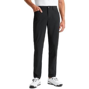 imageCRZ YOGA All Day Comfy 5Pocket Golf Pants for Men  28quot30quot32quot34quot Quick Dry Lightweight Casual Work Stretch TrousersBlack