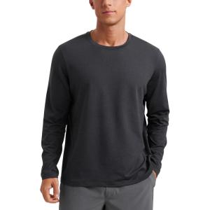 imageCRZ YOGA Cloud Jersey Long Sleeve Shirts for Men  Crewneck Breathable Casual Workout TShirts Soft Basic TopsInk Gray