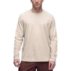 imageCRZ YOGA Cloud Jersey Long Sleeve Shirts for Men  Crewneck Breathable Casual Workout TShirts Soft Basic TopsMojave Tan