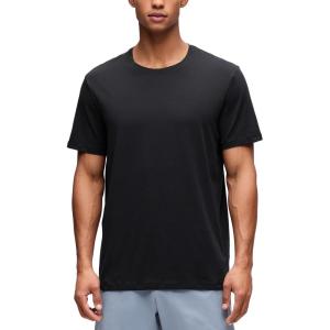 imageCRZ YOGA CottonBlend Athletic Shirts for Men  Short Sleeve Moisture Wicking Soft Workout Casual Tee Tops Basic TShirtBlack