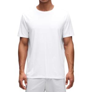 imageCRZ YOGA CottonBlend Athletic Shirts for Men  Short Sleeve Moisture Wicking Soft Workout Casual Tee Tops Basic TShirtWhite