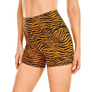 imageCRZ YOGA Naked Feeling Biker Shorts 4  High Waist Yoga Workout Running Gym Spandex WomensBright Chloasma Horse Pattern