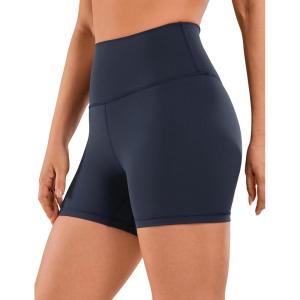 imageCRZ YOGA Naked Feeling Biker Shorts 4  High Waist Yoga Workout Running Gym Spandex WomensNavy