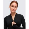 imageCRZ YOGA Butterluxe VNeck Jackets for Women  Full Zip Athletic Track Tops with Thumb Holes PocketsBlack