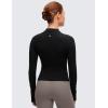 imageCRZ YOGA Butterluxe VNeck Jackets for Women  Full Zip Athletic Track Tops with Thumb Holes PocketsBlack