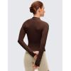 imageCRZ YOGA Butterluxe VNeck Jackets for Women  Full Zip Athletic Track Tops with Thumb Holes PocketsLava Brown