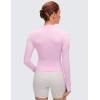 imageCRZ YOGA Butterluxe VNeck Jackets for Women  Full Zip Athletic Track Tops with Thumb Holes PocketsVita Pink