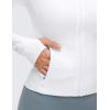 imageCRZ YOGA Butterluxe VNeck Jackets for Women  Full Zip Athletic Track Tops with Thumb Holes PocketsWhite