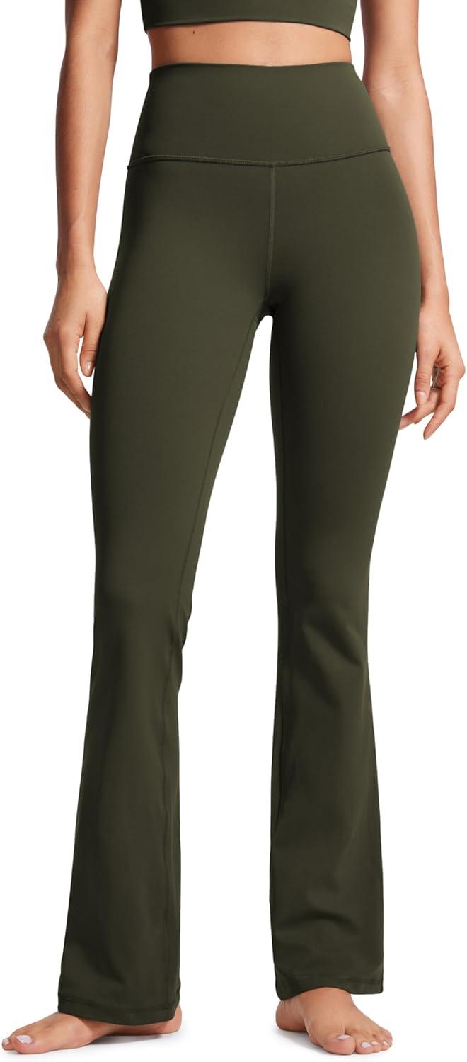imageCRZ YOGA Butterluxe Flare Leggings 29quot305quot32quot335quot  High Waist Bootcut Wide Leg Lounge Womens Yoga Pants with PocketOlive Green
