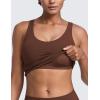 imageCRZ YOGA Butterlift Racerack Crop Tank Tops for Women  U Neck Yoga Padded Longline Sports Bras Pilates WorkoutCoffee Brown