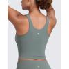 imageCRZ YOGA Butterlift Racerack Crop Tank Tops for Women  U Neck Yoga Padded Longline Sports Bras Pilates WorkoutGrey Sage