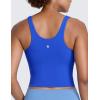imageCRZ YOGA Butterlift Racerack Crop Tank Tops for Women  U Neck Yoga Padded Longline Sports Bras Pilates WorkoutRoyal