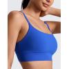 imageCRZ YOGA Butterlift Scoop Neck Longline Sports Bras for Women  Adjustable Spaghetti Strap Workout Crop Top Padded Cami TankRoyal
