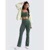 imageCRZ YOGA Butterluxe Flare Leggings 29quot305quot32quot335quot  High Waist Bootcut Wide Leg Lounge Womens Yoga Pants with PocketDark Forest Green