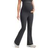 imageCRZ YOGA Butterlift Maternity Flare Leggings 31quot  Workout Yoga Lounge Bootcut Pregnancy Womens Pants Over The BellyMysterious Grey
