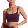 imageCRZ YOGA Butterlift Scoop Neck Longline Sports Bras for Women  Adjustable Spaghetti Strap Workout Crop Top Padded Cami TankDeep Purple