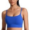 imageCRZ YOGA Butterlift Scoop Neck Longline Sports Bras for Women  Adjustable Spaghetti Strap Workout Crop Top Padded Cami TankRoyal