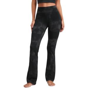 imageCRZ YOGA Butterluxe Flare Leggings 29quot305quot32quot335quot  High Waist Bootcut Wide Leg Lounge Womens Yoga Pants with PocketBlack Tie Dye Flowers