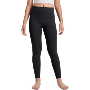 imageCRZ YOGA Girls Butterlift Full Length No Front Seam Yoga Leggings  Athletic Sports Casual Pants Tights Kids TeenBlack