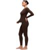 imageCRZ YOGA Softembrace Fleece Lined Thermal Underwear Set for Women  Soft Casual Base Layer Long Johns Warm Pajamas Top BottomLava Brown