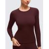 imageCRZ YOGA Softembrace Fleece Lined Thermal Underwear Set for Women  Soft Casual Base Layer Long Johns Warm Pajamas Top BottomRed Merlot