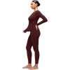 imageCRZ YOGA Softembrace Fleece Lined Thermal Underwear Set for Women  Soft Casual Base Layer Long Johns Warm Pajamas Top BottomRed Merlot