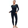 imageCRZ YOGA Softembrace Fleece Lined Thermal Underwear Set for Women  Soft Casual Base Layer Long Johns Warm Pajamas Top BottomTrue Navy