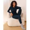 imageCRZ YOGA Softembrace Fleece Lined Thermal Underwear Set for Women  Soft Casual Base Layer Long Johns Warm Pajamas Top BottomTrue Navy