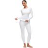 imageCRZ YOGA Softembrace Fleece Lined Thermal Underwear Set for Women  Soft Casual Base Layer Long Johns Warm Pajamas Top BottomWhite