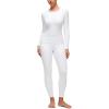imageCRZ YOGA Softembrace Fleece Lined Thermal Underwear Set for Women  Soft Casual Base Layer Long Johns Warm Pajamas Top BottomWhite