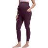 imageCRZ YOGA Womens Butterluxe Maternity Leggings with Pockets 25quot  Soft Workout Active Yoga Pregnancy Pants Over The BellyDeep Purple